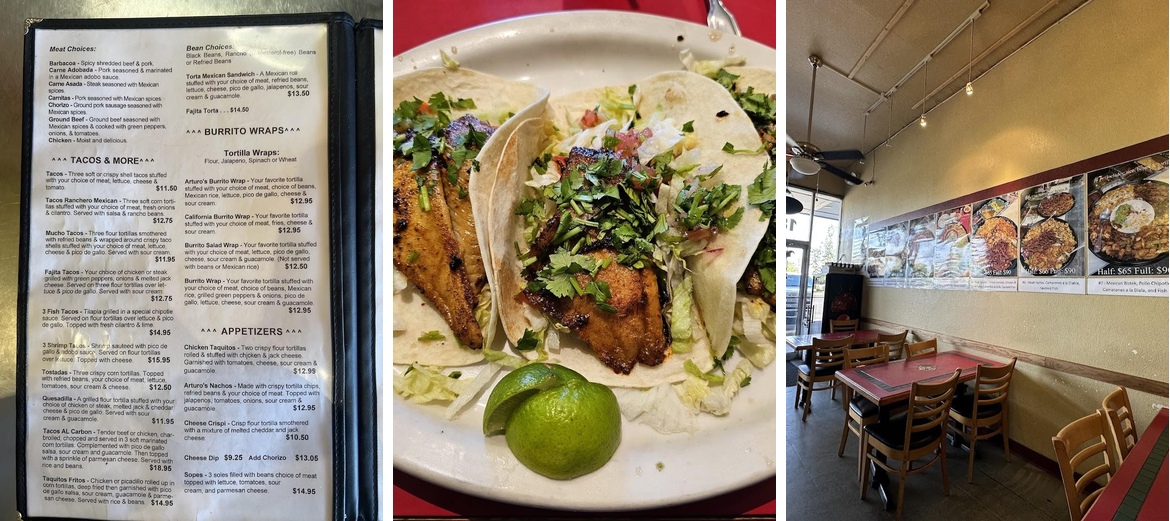 Arturo's Mexican Restaurant Menu