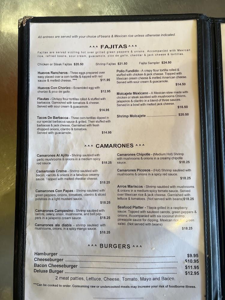 Arturo's Mexican Restaurant Menu image 2